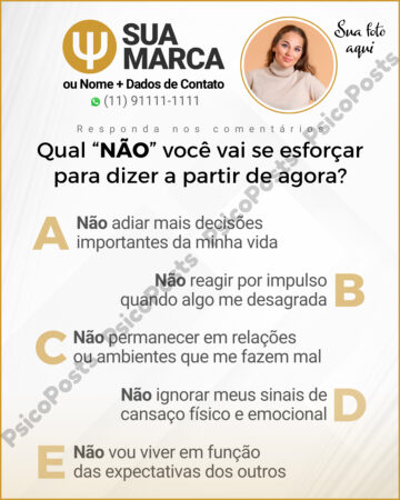 Post 1010 - Qual “NÃO” você vai se esforçar para dizer a partir de agora?